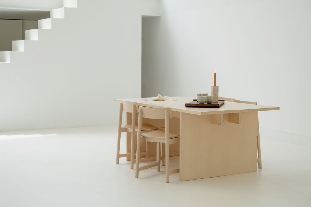 Dining Tables - Minimalist Table in OAK wood - BASE - MOR