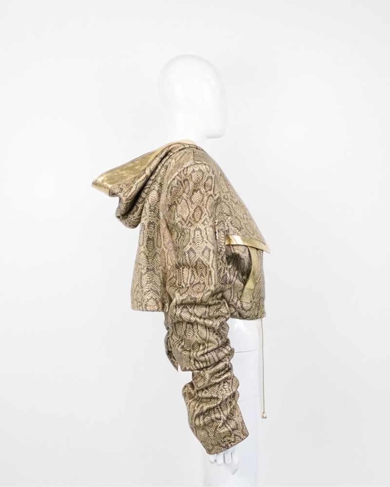 Apparel - Jacket STELLAR LEATHER Gold snake print - MONYER