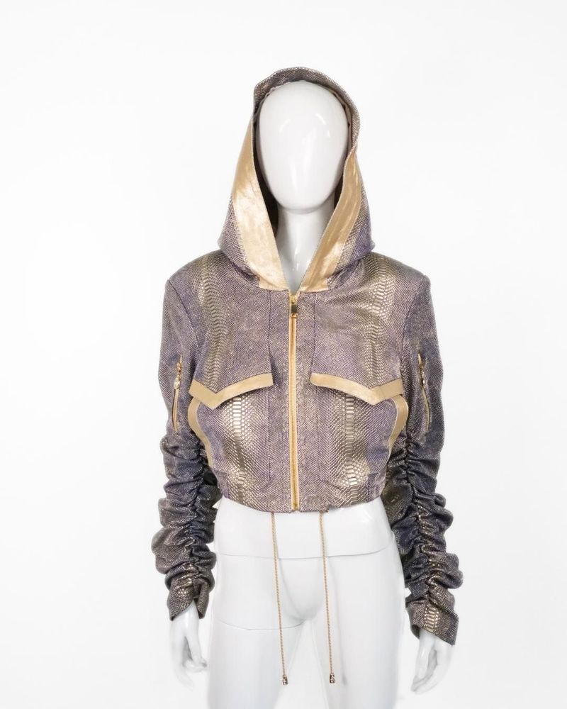 Apparel - Jacket STELLAR LEATHER Violet Gold - MONYER