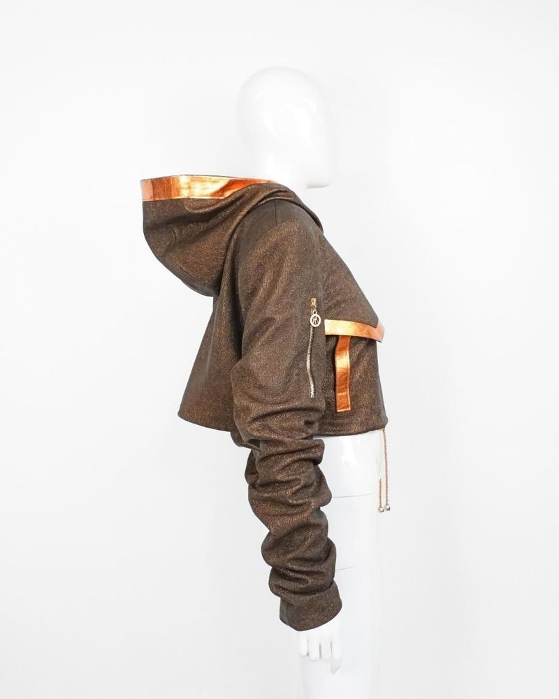 Apparel - Jacket STELLAR LEATHER Chocolate orange - HANDCRAFTED - MONYER