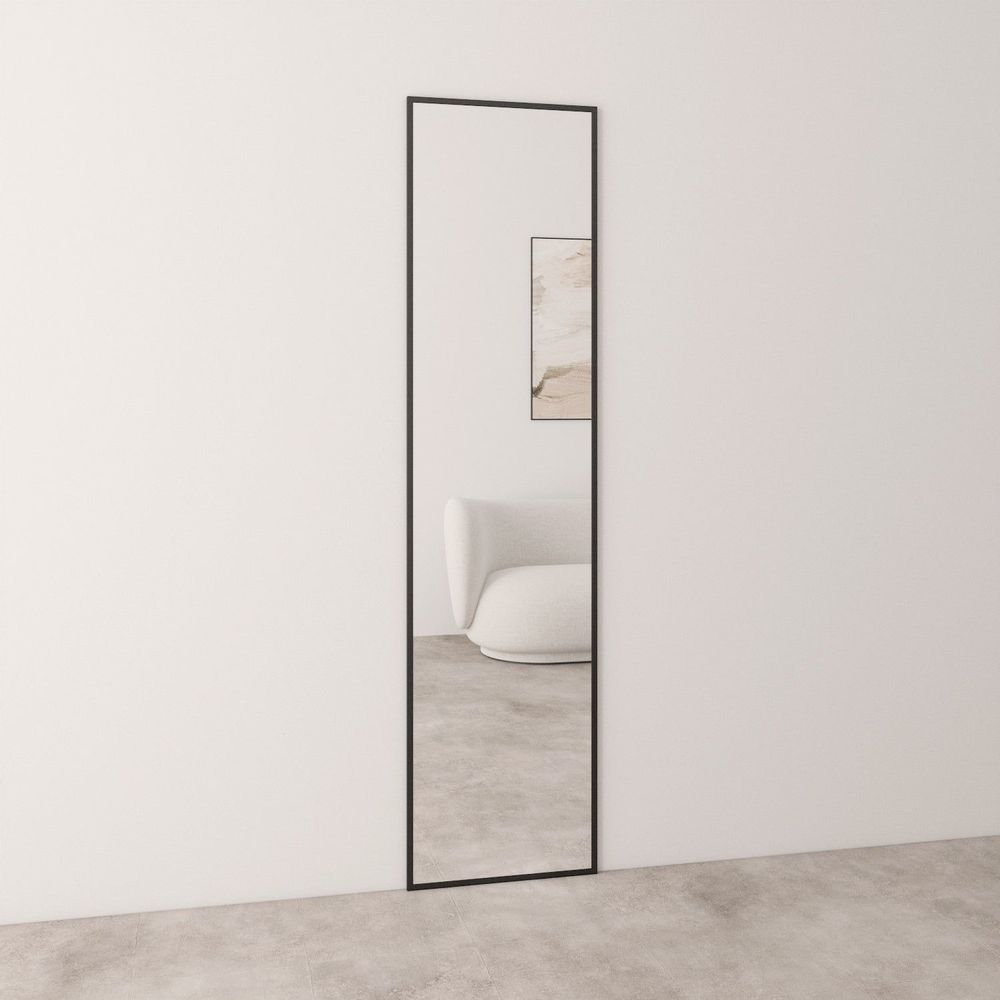 Miroirs - Miroir pleine longueur avec cadre noir (50x200cm) - SCANDINAVIAN GLASSFACTORY