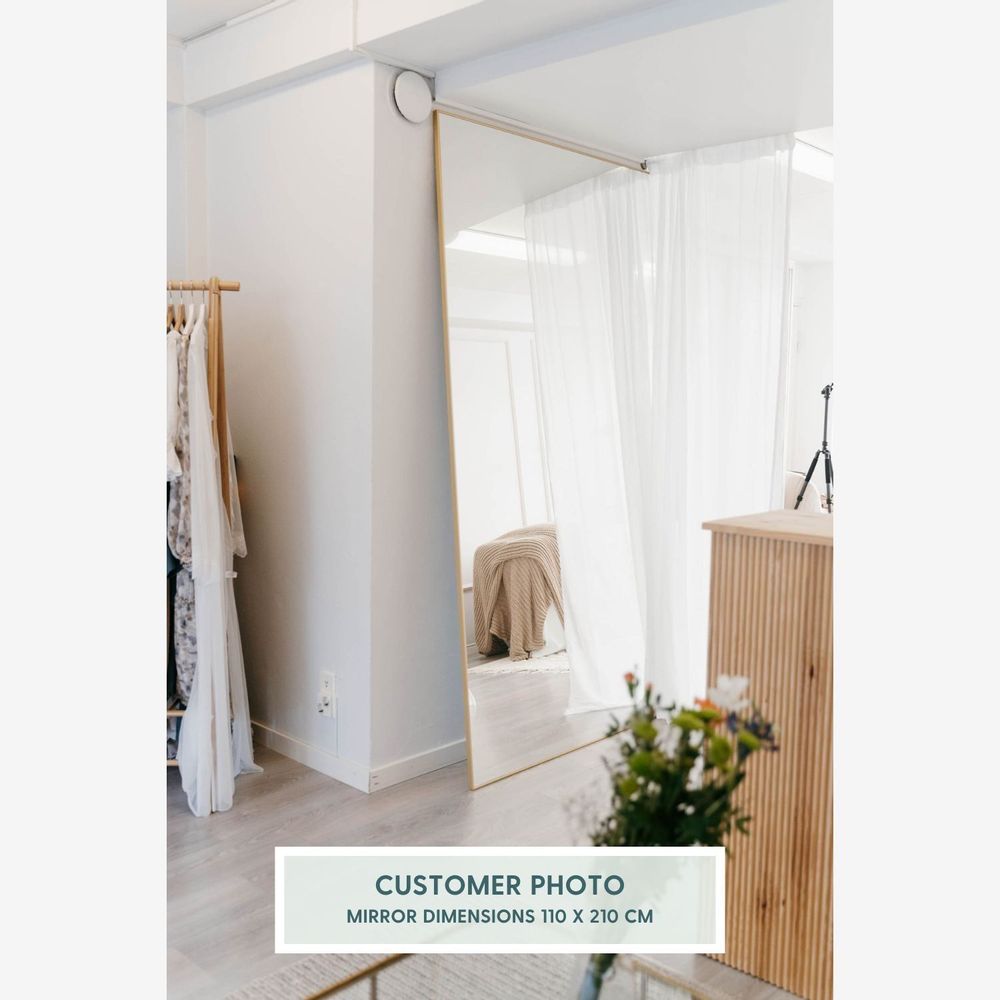 Mirrors - Extra Large Full Length Mirror With Gold Frame (110x210cm) - SCANDINAVIAN GLASSFACTORY