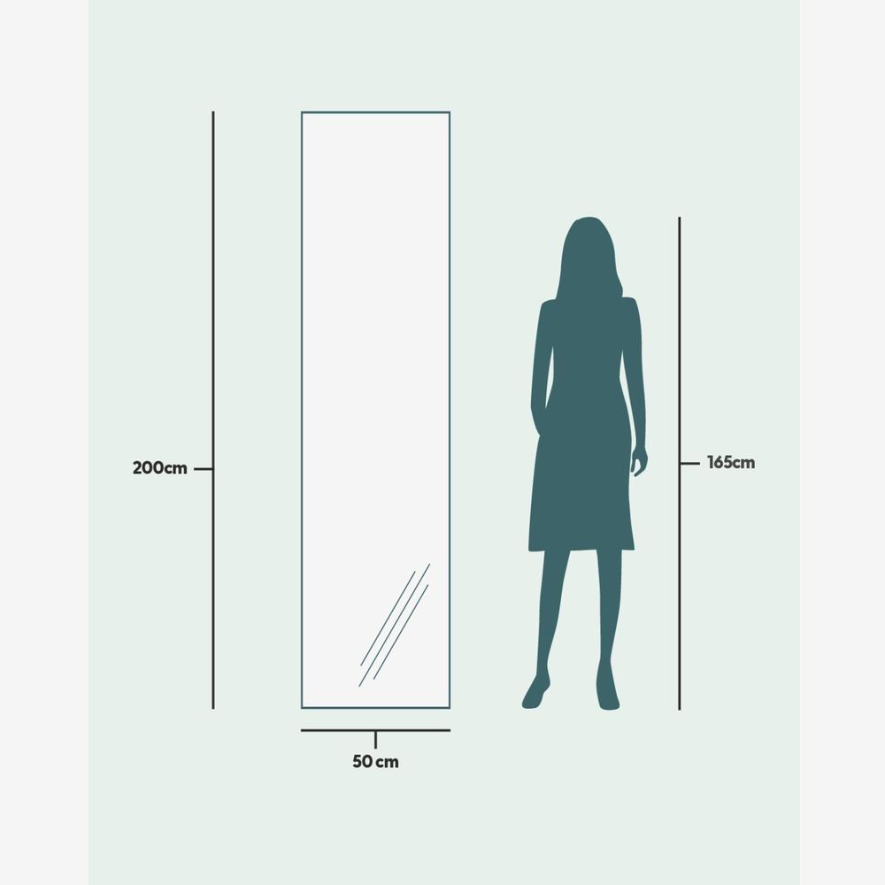 Miroirs - Miroir pleine longueur avec cadre doré (50x200cm) - SCANDINAVIAN GLASSFACTORY