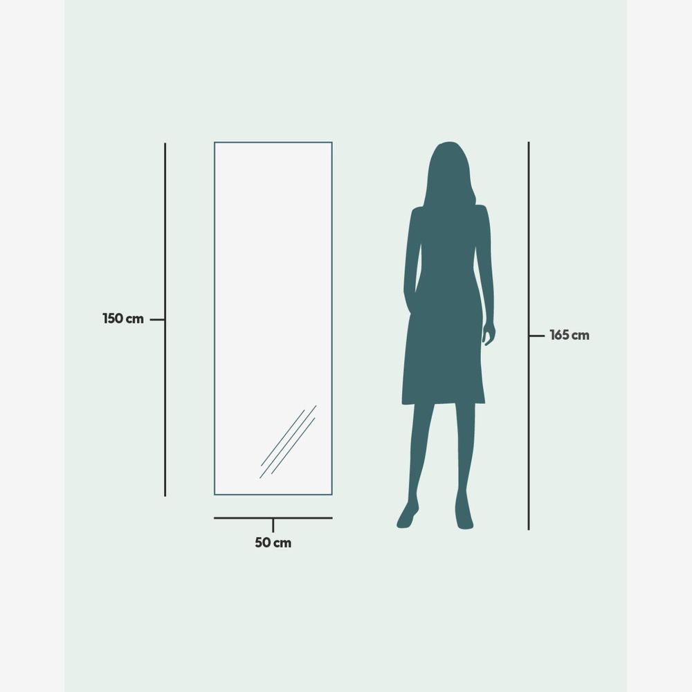 Miroirs - Miroir pleine longueur avec cadre en bouleau (50x150cm) - SCANDINAVIAN GLASSFACTORY