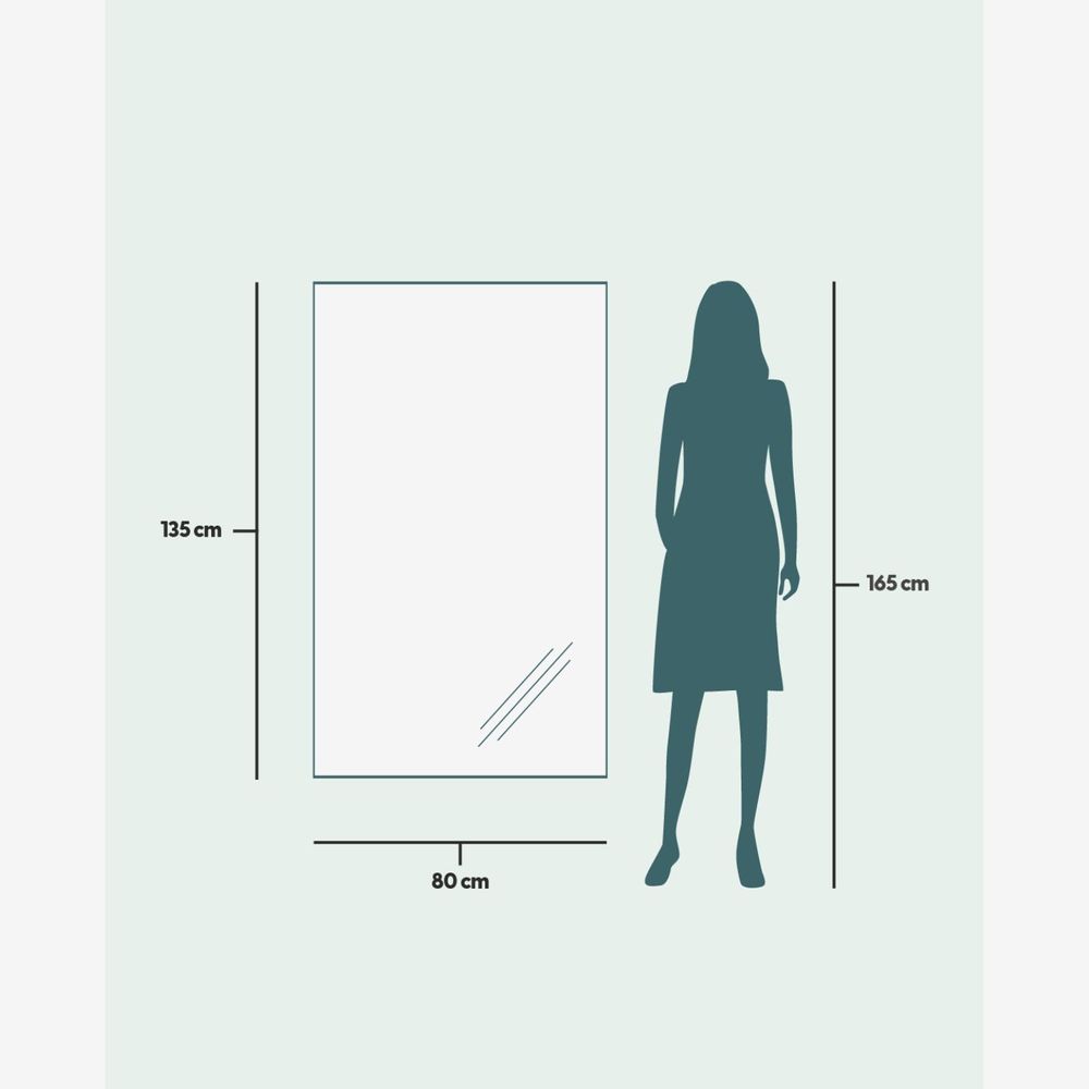 Mirrors - Large Full Length Mirror With Gold Frame (80x135cm) - SCANDINAVIAN GLASSFACTORY