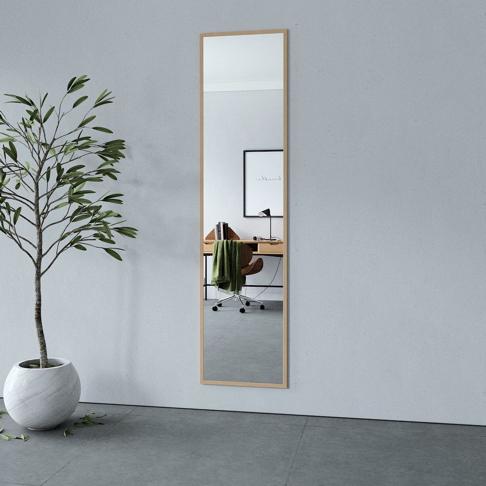 Miroirs - Miroir pleine longueur avec cadre en bouleau (50x200cm) - SCANDINAVIAN GLASSFACTORY