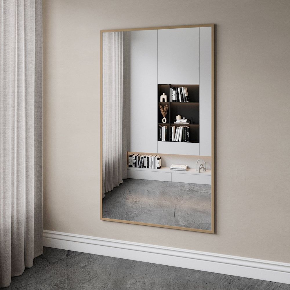 Mirrors - Large Full Length Mirror With Birch Frame (100x170cm) - SCANDINAVIAN GLASSFACTORY