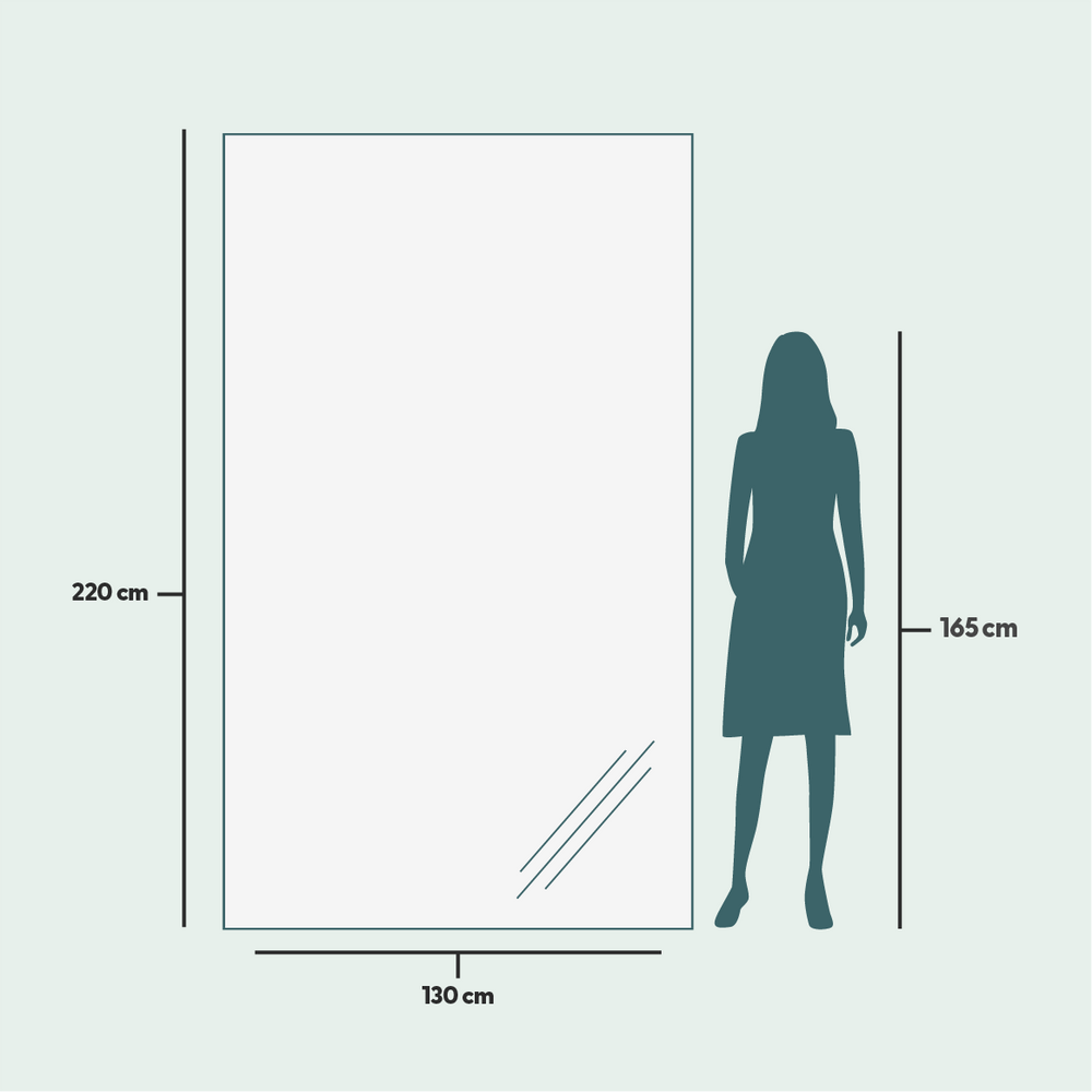 Mirrors - Extra Large Full Length Mirror With Gold Frame (130x220cm) - SCANDINAVIAN GLASSFACTORY