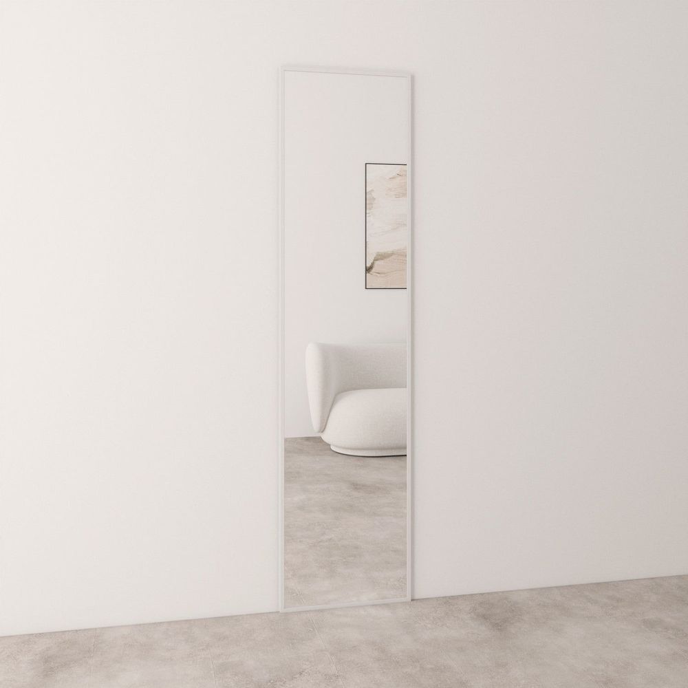 Mirrors - Full Length Mirror With White Frame (50x200cm) - SCANDINAVIAN GLASSFACTORY