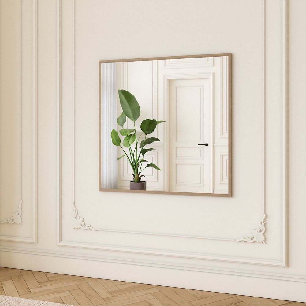 Miroirs - Miroir mural avec cadre en bouleau (100x100cm) - SCANDINAVIAN GLASSFACTORY