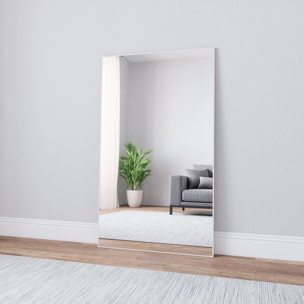 Mirrors - Large Full Length Mirror With White Frame (80x135cm) - SCANDINAVIAN GLASSFACTORY