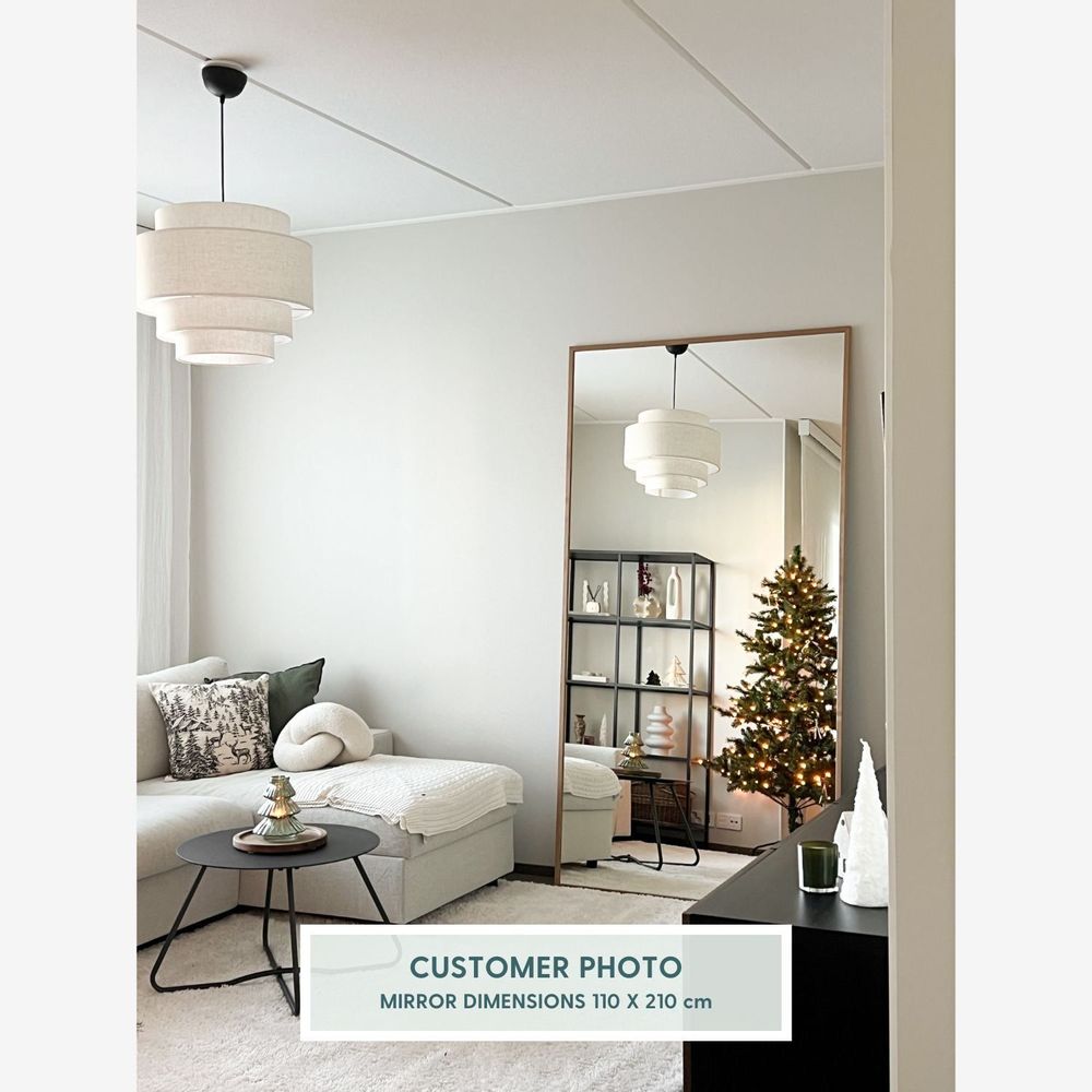 Mirrors - Extra Large Full Length Mirror With Alder Frame (110x210cm) - SCANDINAVIAN GLASSFACTORY