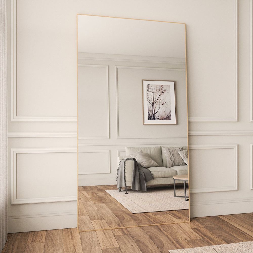 Mirrors - Extra Large Full Length Mirror With Oak Frame (110x210cm) - SCANDINAVIAN GLASSFACTORY