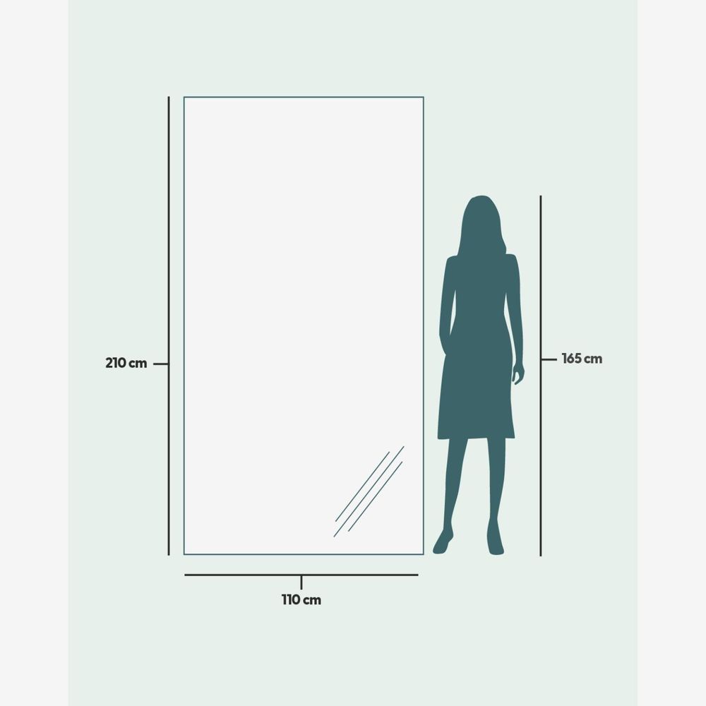 Mirrors - Extra Large Full Length Mirror With Oak Frame (110x210cm) - SCANDINAVIAN GLASSFACTORY