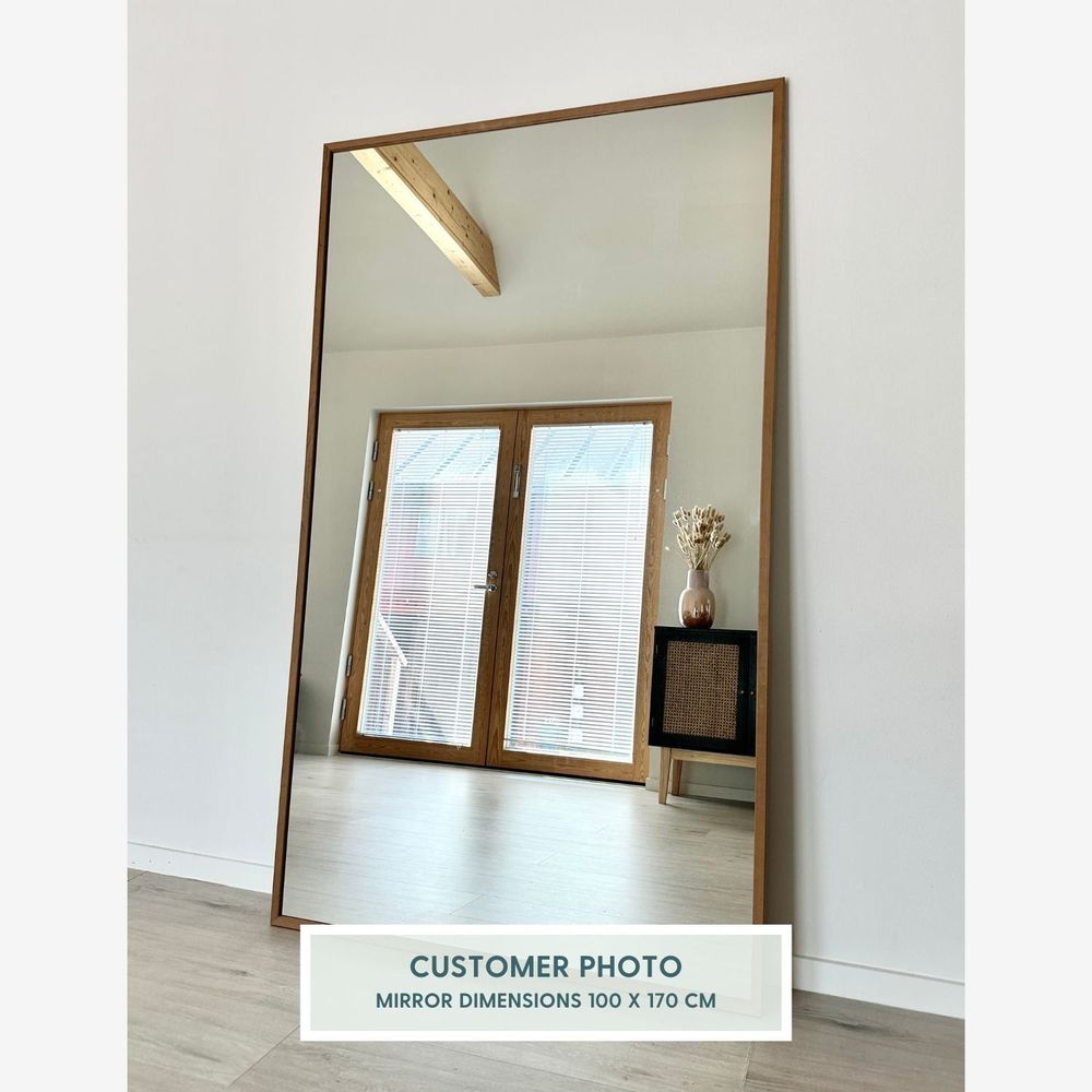Mirrors - Large Full Length Mirror With Alder Frame (100x170cm) - SCANDINAVIAN GLASSFACTORY