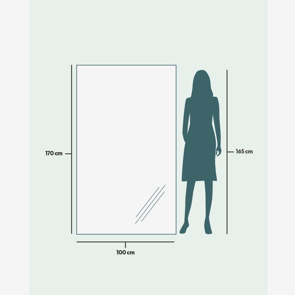 Mirrors - Large Full Length Mirror With Alder Frame (100x170cm) - SCANDINAVIAN GLASSFACTORY