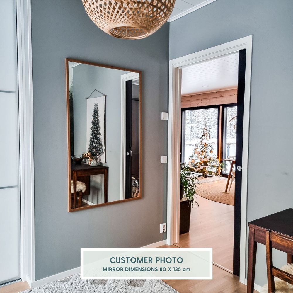Mirrors - Large Full Length Mirror With Alder Frame (80x135cm) - SCANDINAVIAN GLASSFACTORY