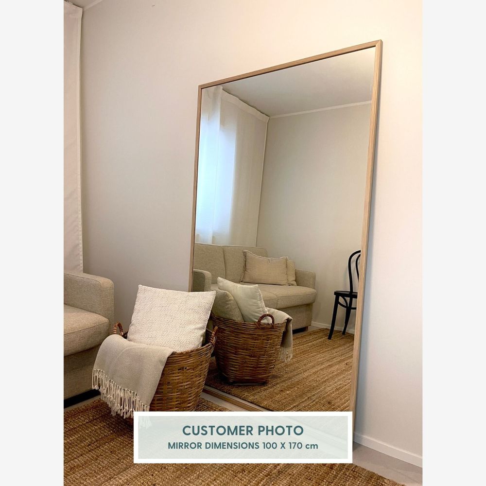 Miroirs - Grand miroir pleine longueur avec cadre en chêne (100x170cm) - SCANDINAVIAN GLASSFACTORY