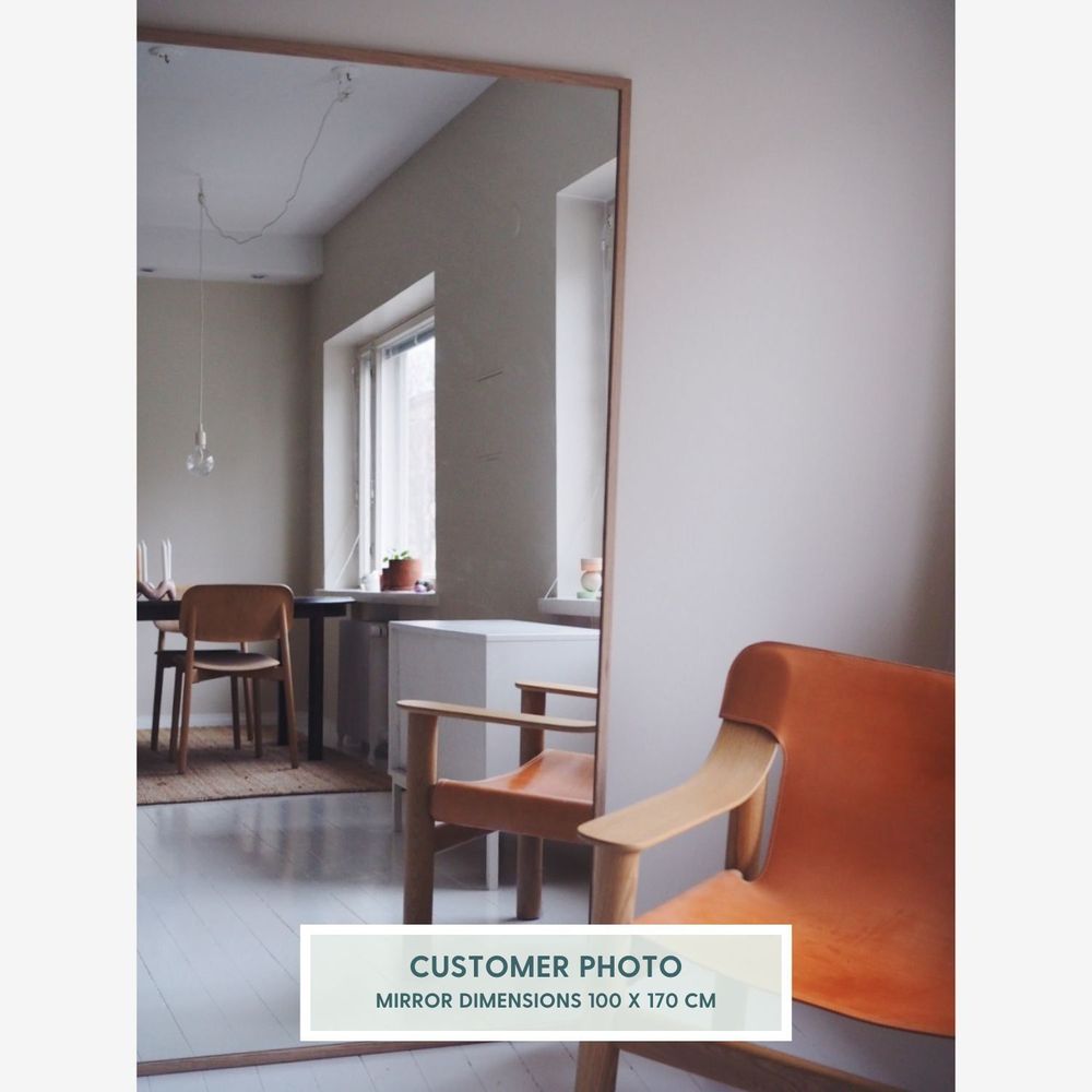 Miroirs - Grand miroir pleine longueur avec cadre en chêne (100x170cm) - SCANDINAVIAN GLASSFACTORY