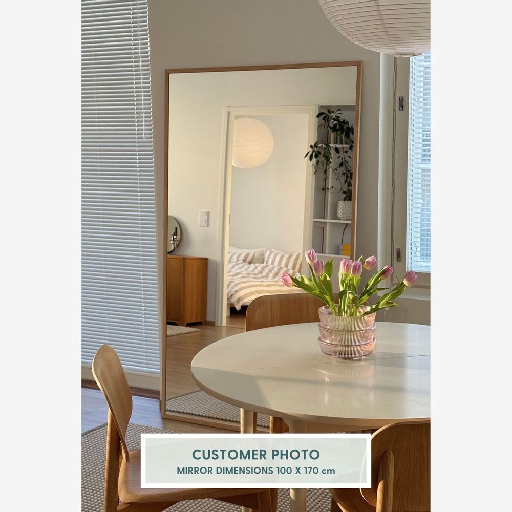 Miroirs - Grand miroir pleine longueur avec cadre en chêne (100x170cm) - SCANDINAVIAN GLASSFACTORY