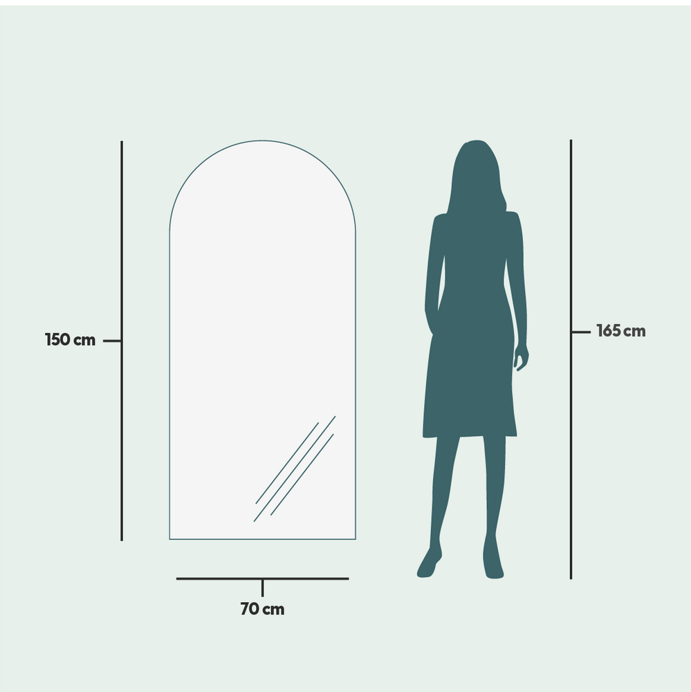 Mirrors - Arch - Full Length Mirror (70x150cm) - SCANDINAVIAN GLASSFACTORY