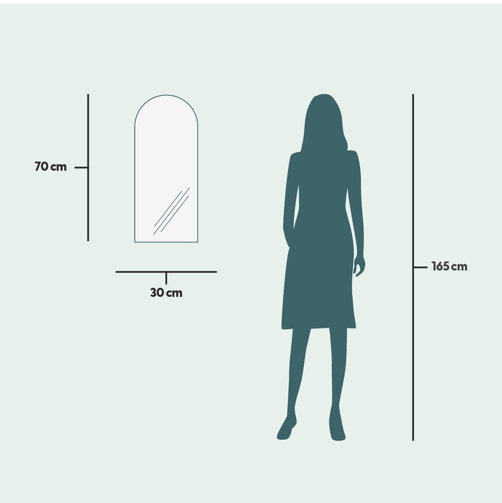 Mirrors - Arch - Elegant Mirror (30x70cm) - SCANDINAVIAN GLASSFACTORY