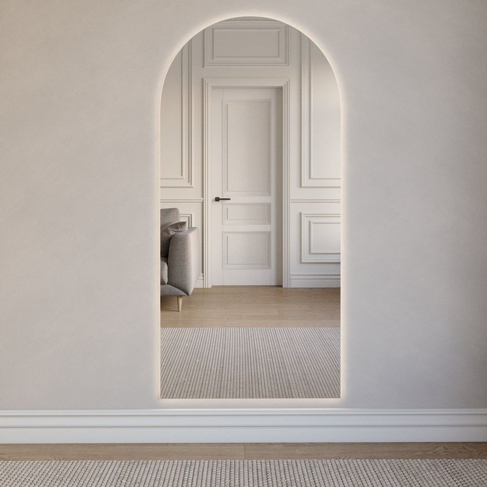 Miroirs - Arch - Miroir pleine longueur avec lumières LED (70x150cm) - SCANDINAVIAN GLASSFACTORY
