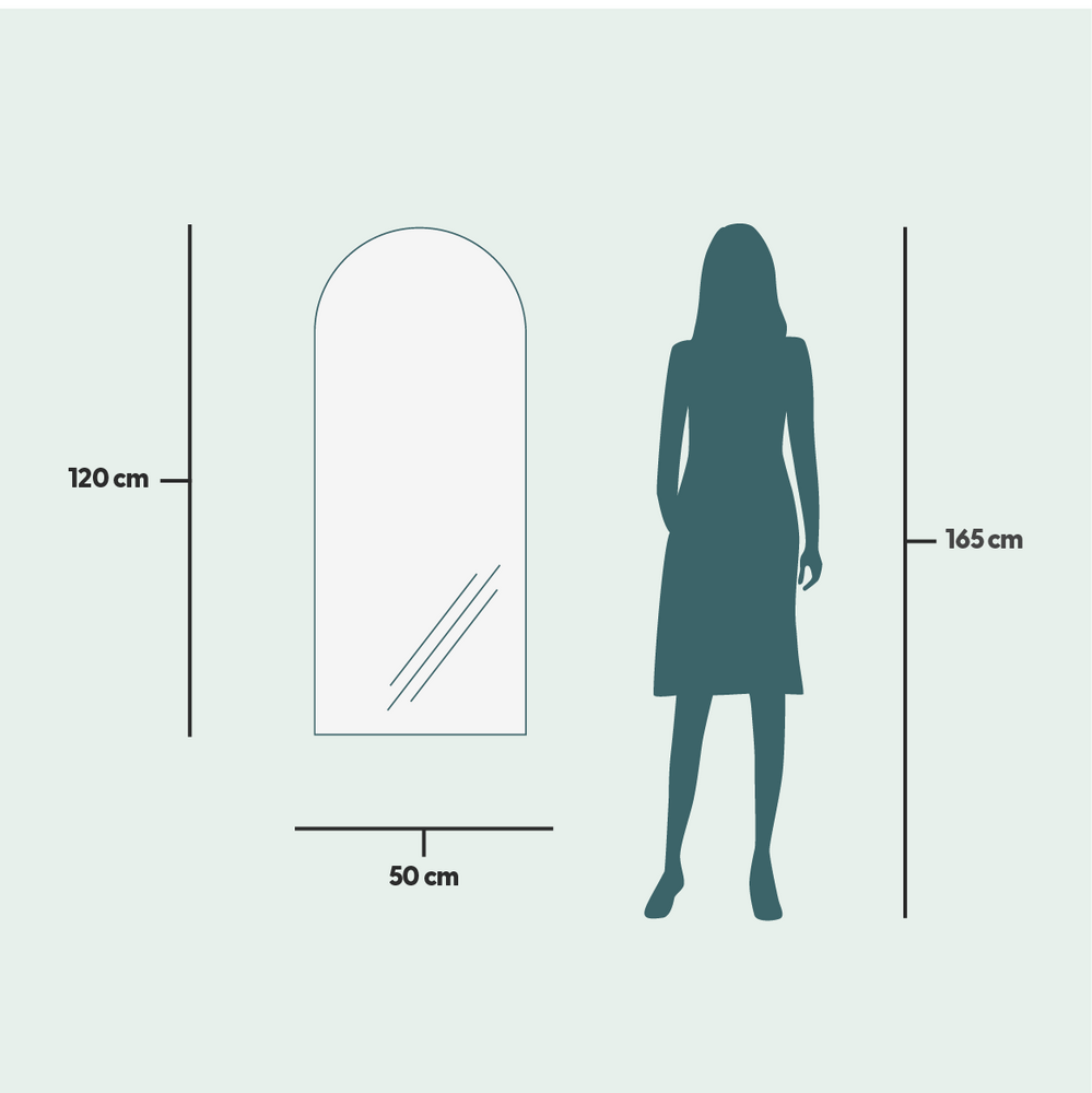 Mirrors - Arch - Modern Mirror With LED-Lights (50x120cm) - SCANDINAVIAN GLASSFACTORY