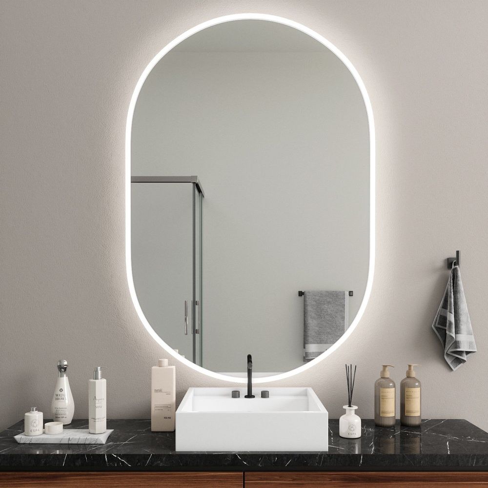 Bathroom mirrors - Full Lux Oval LED Mirror (100x150cm) - SCANDINAVIAN GLASSFACTORY