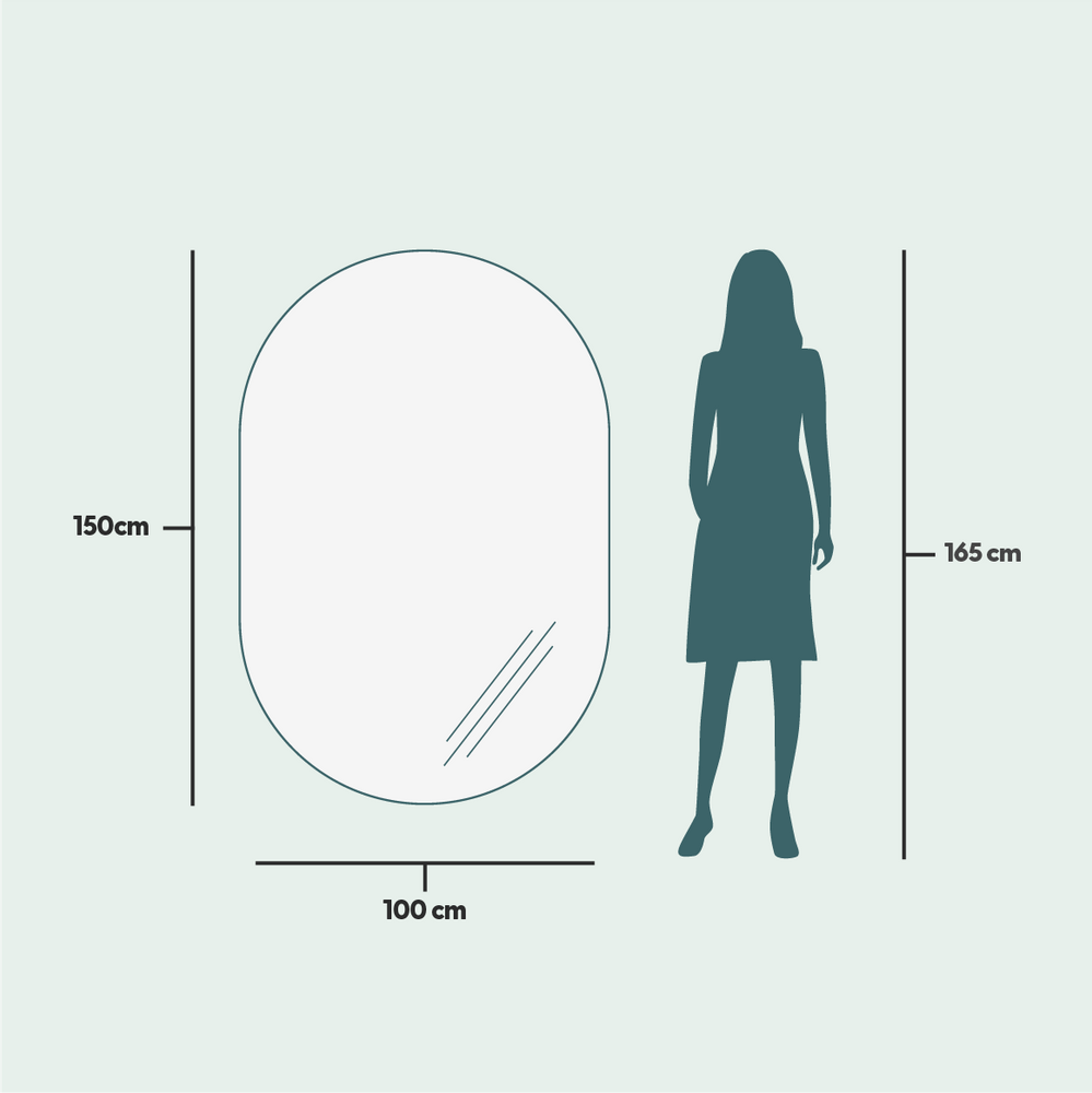 Bathroom mirrors - Full Lux Oval LED Mirror (100x150cm) - SCANDINAVIAN GLASSFACTORY