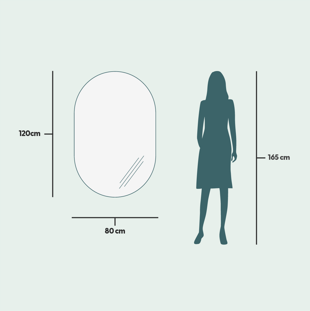 Bathroom mirrors - Full Lux Oval LED Mirror (80x120cm) - SCANDINAVIAN GLASSFACTORY