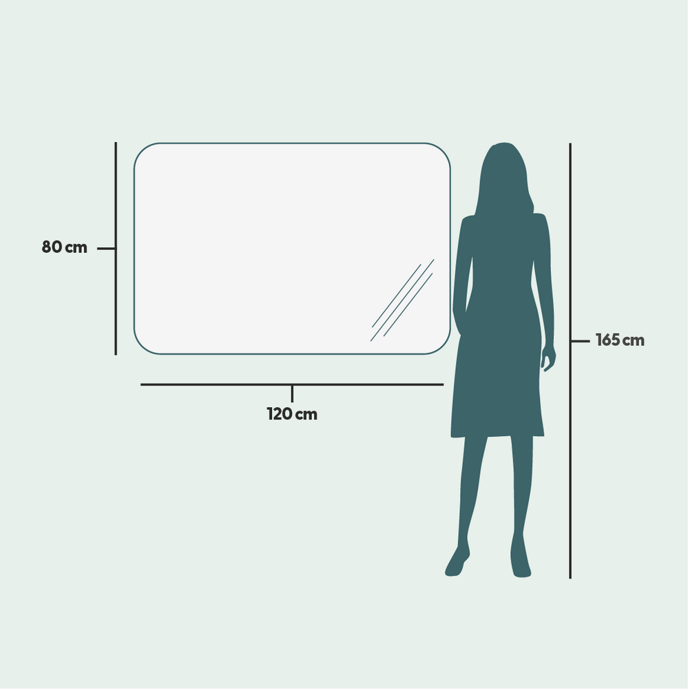 Bathroom mirrors - Full Lux Rounded Corner LED Mirror (120x80cm) - SCANDINAVIAN GLASSFACTORY