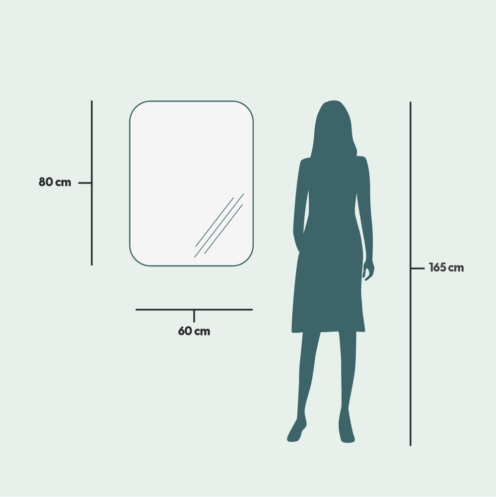 Bathroom mirrors - Full Lux Rounded Corner LED Mirror (60x80cm) - SCANDINAVIAN GLASSFACTORY