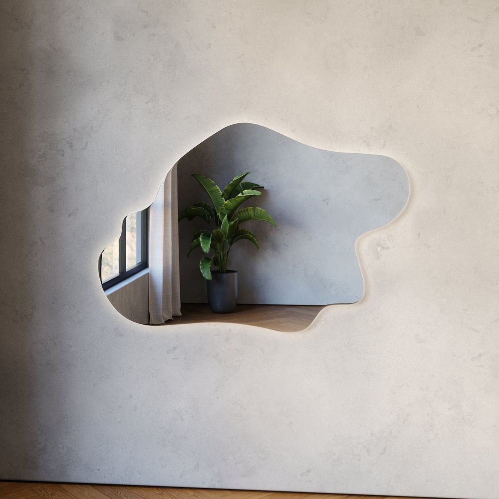 Miroirs - Island - Miroir sans cadre avec rétroéclairage (125x83cm) - SCANDINAVIAN GLASSFACTORY