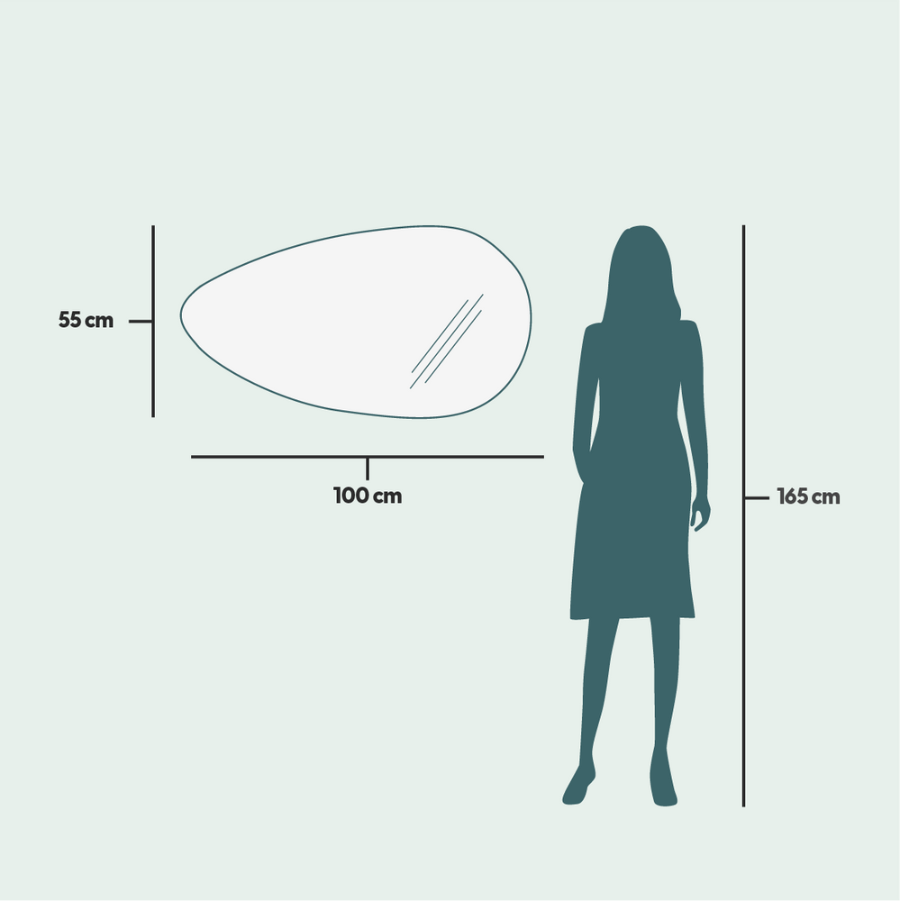 Mirrors - Drop - Asymmetrical Mirror With Lights (55x100cm) - SCANDINAVIAN GLASSFACTORY