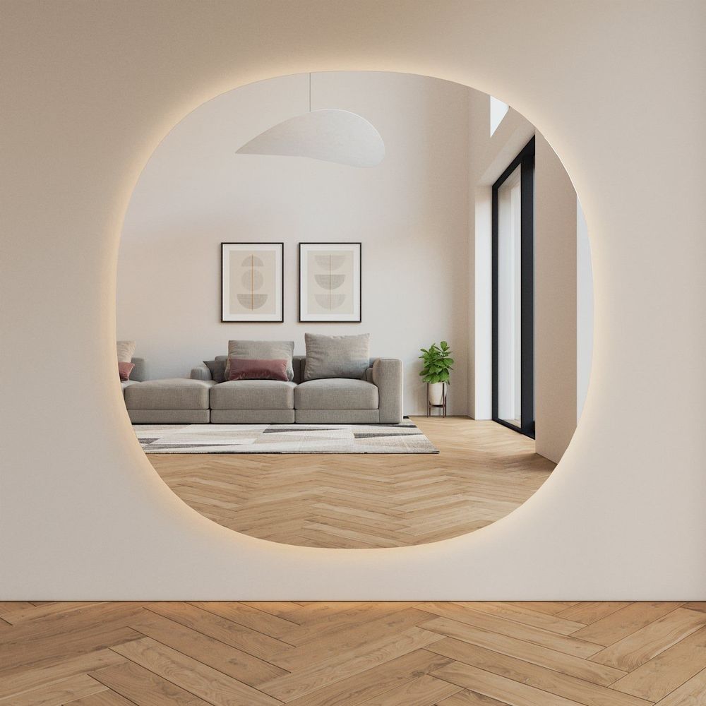 Mirrors - Ellipse Shaped Mirror with Lights (140cm) - SCANDINAVIAN GLASSFACTORY
