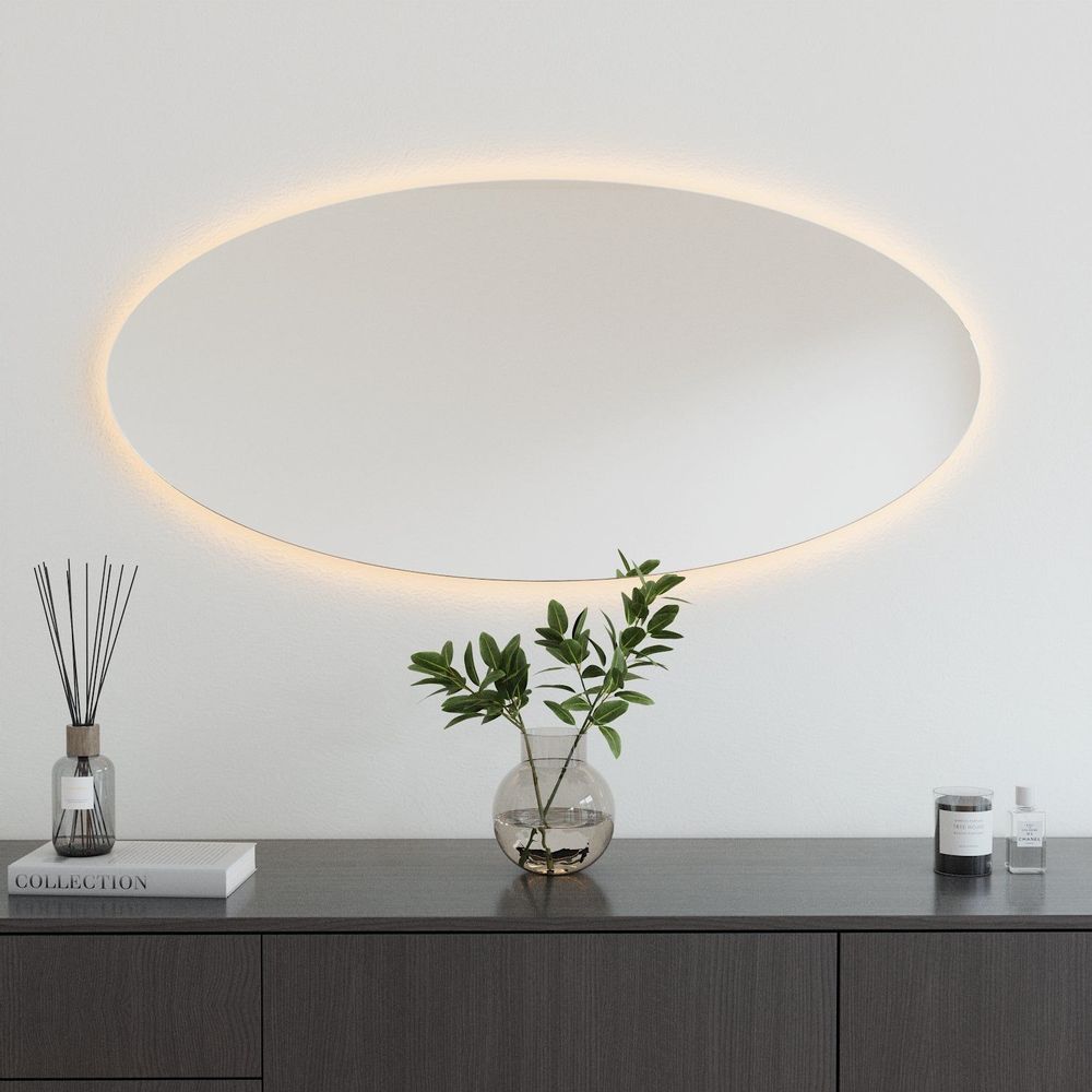 Mirrors - Oval Mirror With Lights (60x130cm) - SCANDINAVIAN GLASSFACTORY