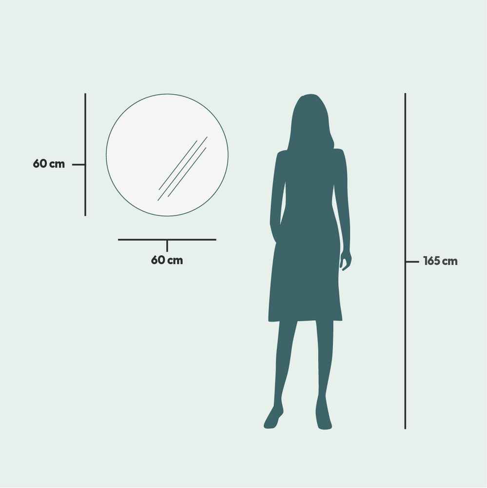 Miroirs - Miroir en forme d'ellipse avec lumières (60 cm) - SCANDINAVIAN GLASSFACTORY