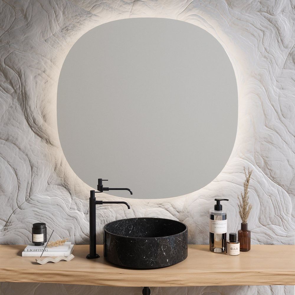 Mirrors - Ellipse Shaped Mirror with Lights (90cm) - SCANDINAVIAN GLASSFACTORY