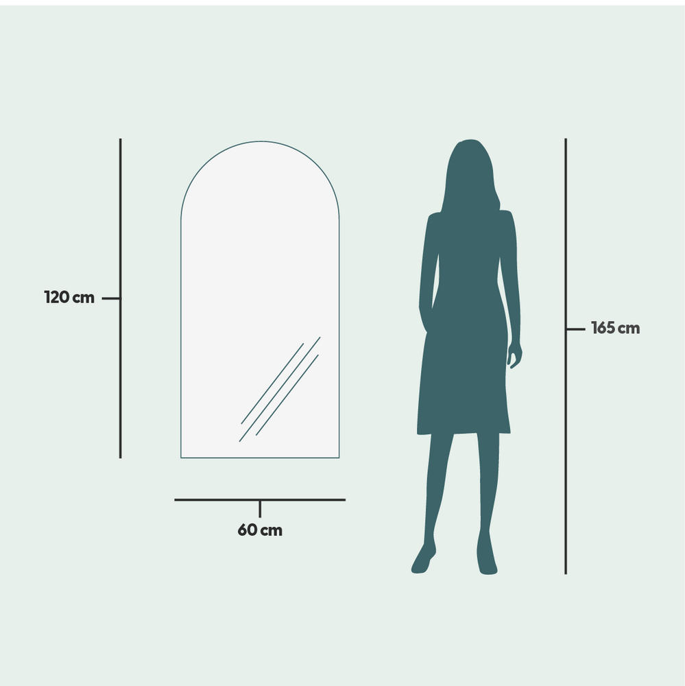 Mirrors - Half Arch Mirror With Lights (60x120cm) - SCANDINAVIAN GLASSFACTORY