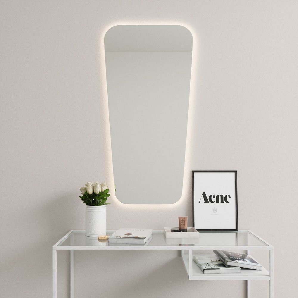 Miroirs - Miroir de style rétro avec lumières (60x120cm) - SCANDINAVIAN GLASSFACTORY