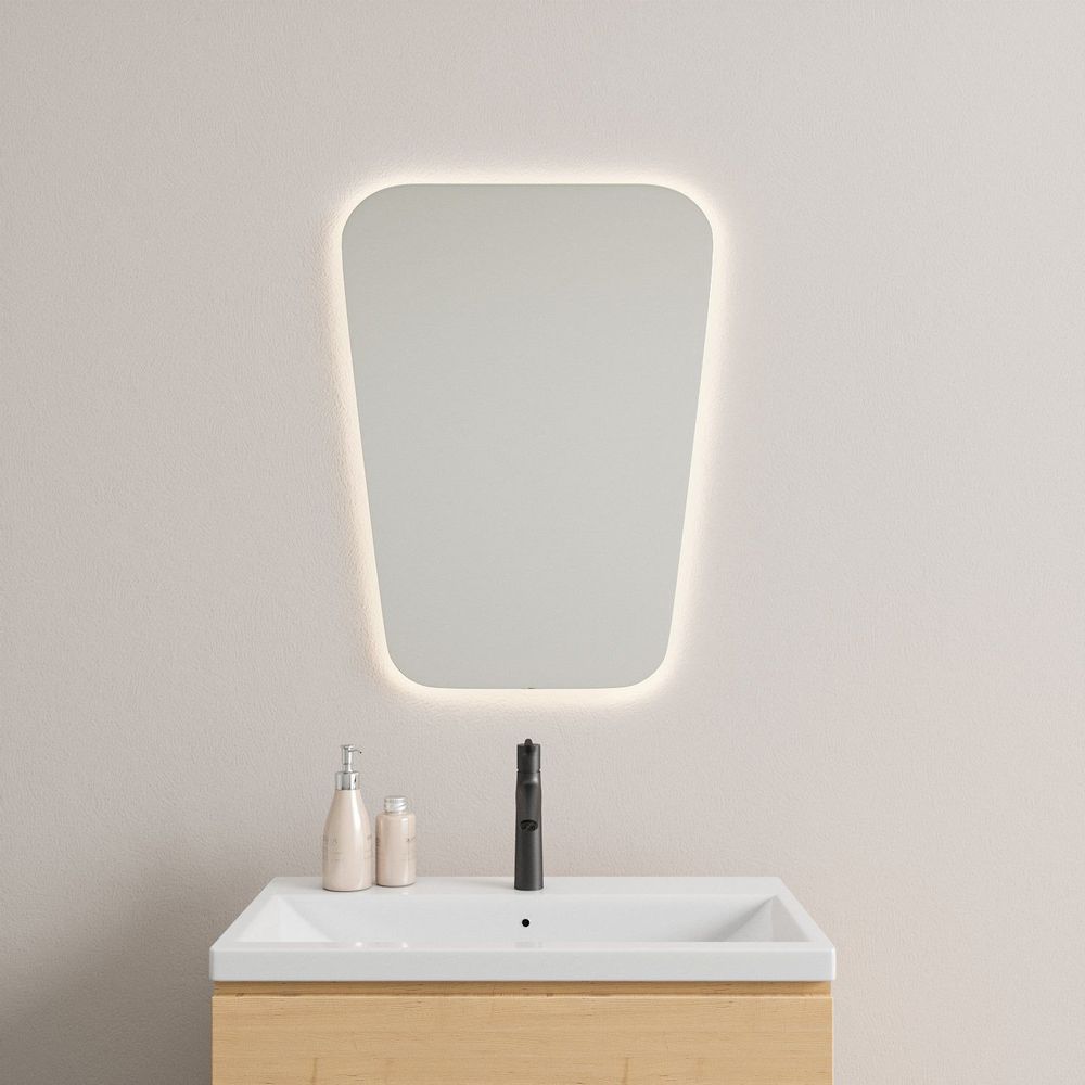 Miroirs - Miroir de style rétro avec lumières (60x80cm) - SCANDINAVIAN GLASSFACTORY