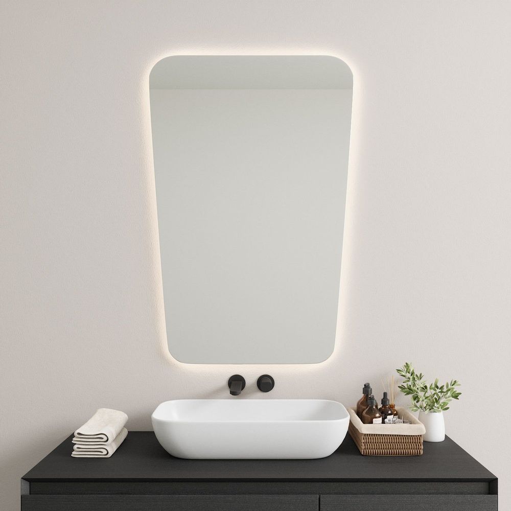 Miroirs - Miroir de style rétro avec lumières (80x120cm) - SCANDINAVIAN GLASSFACTORY