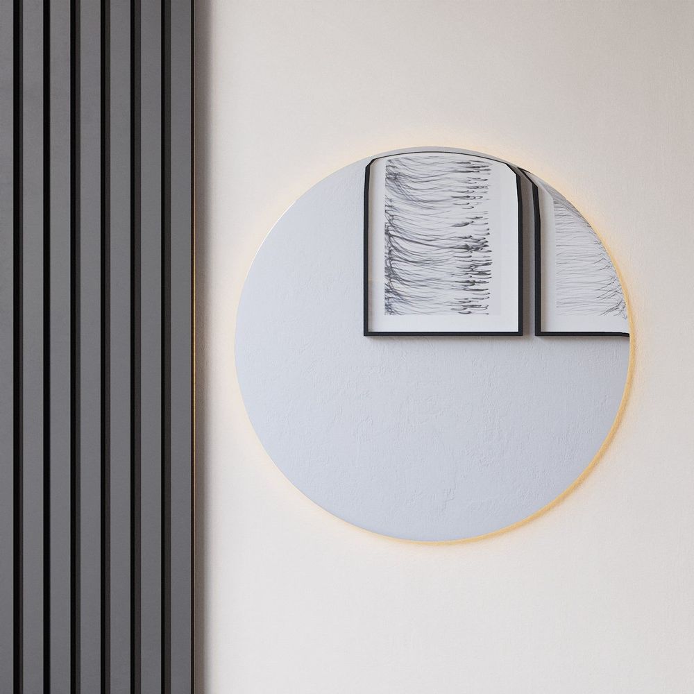Miroirs - Miroir rond avec lumières LED (60 cm) - SCANDINAVIAN GLASSFACTORY