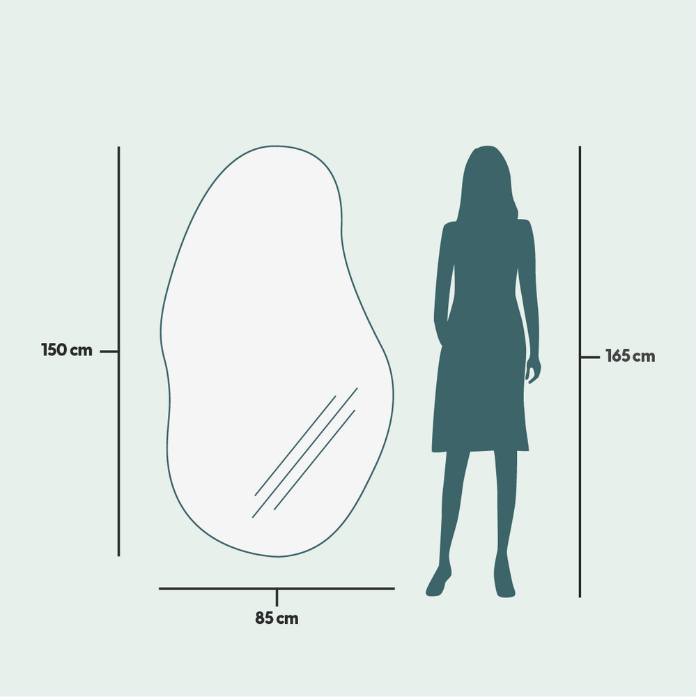 Mirrors - Sand - Asymmetrical Mirror With Lights (85x150cm) - SCANDINAVIAN GLASSFACTORY