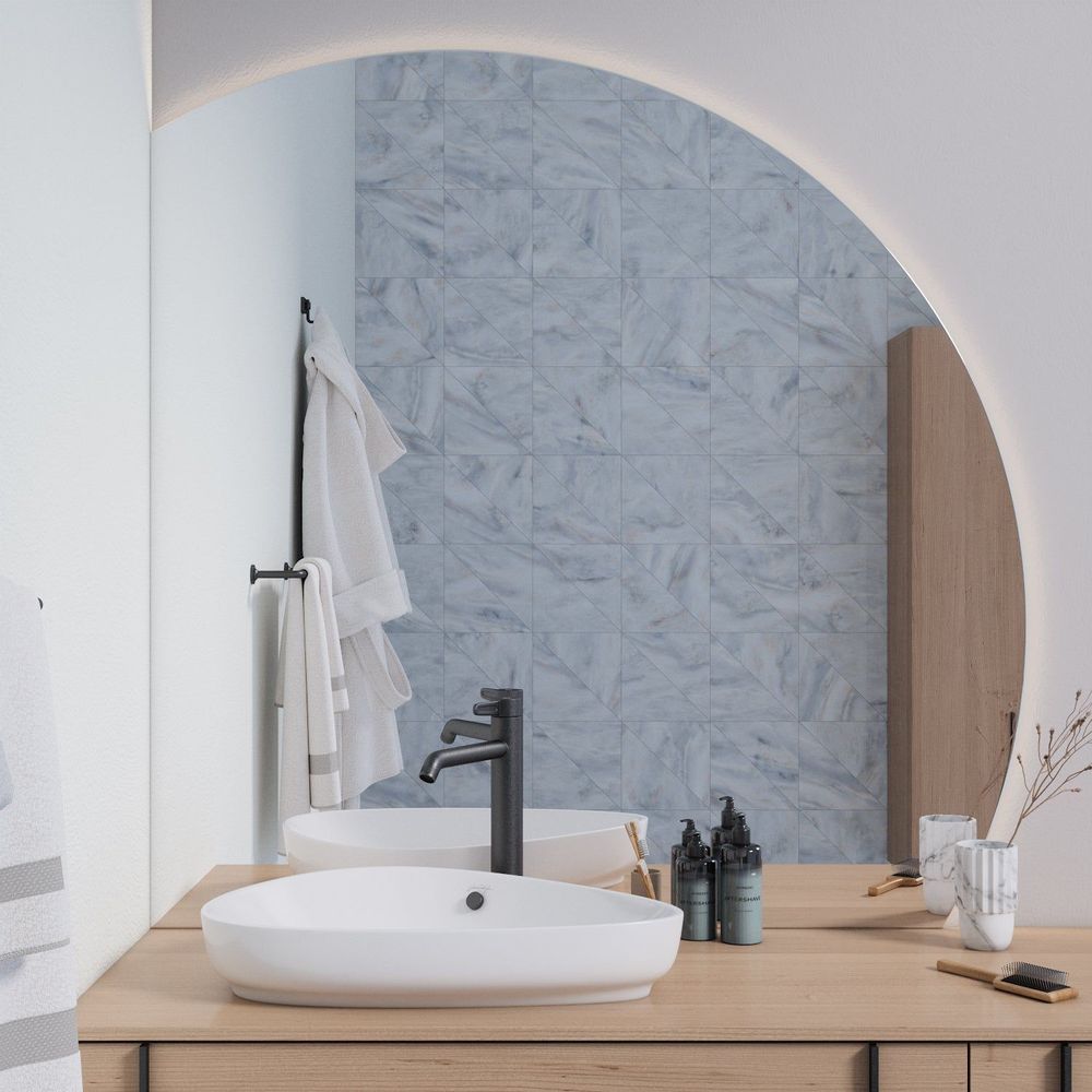 Miroirs - Miroir de salle de bain demi-cercle avec lumières (120x120cm) - SCANDINAVIAN GLASSFACTORY