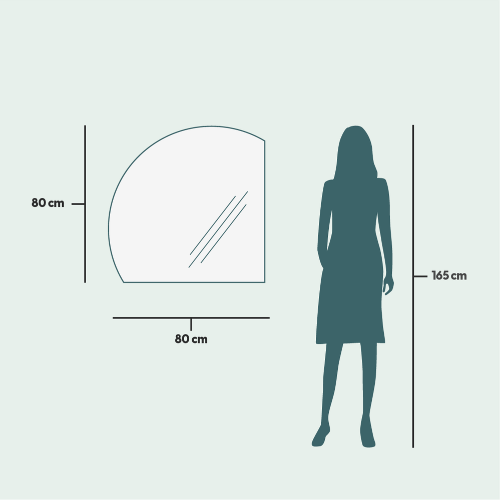 Mirrors - Semi-circle Bathroom Mirror With Lights (80x80cm) - SCANDINAVIAN GLASSFACTORY