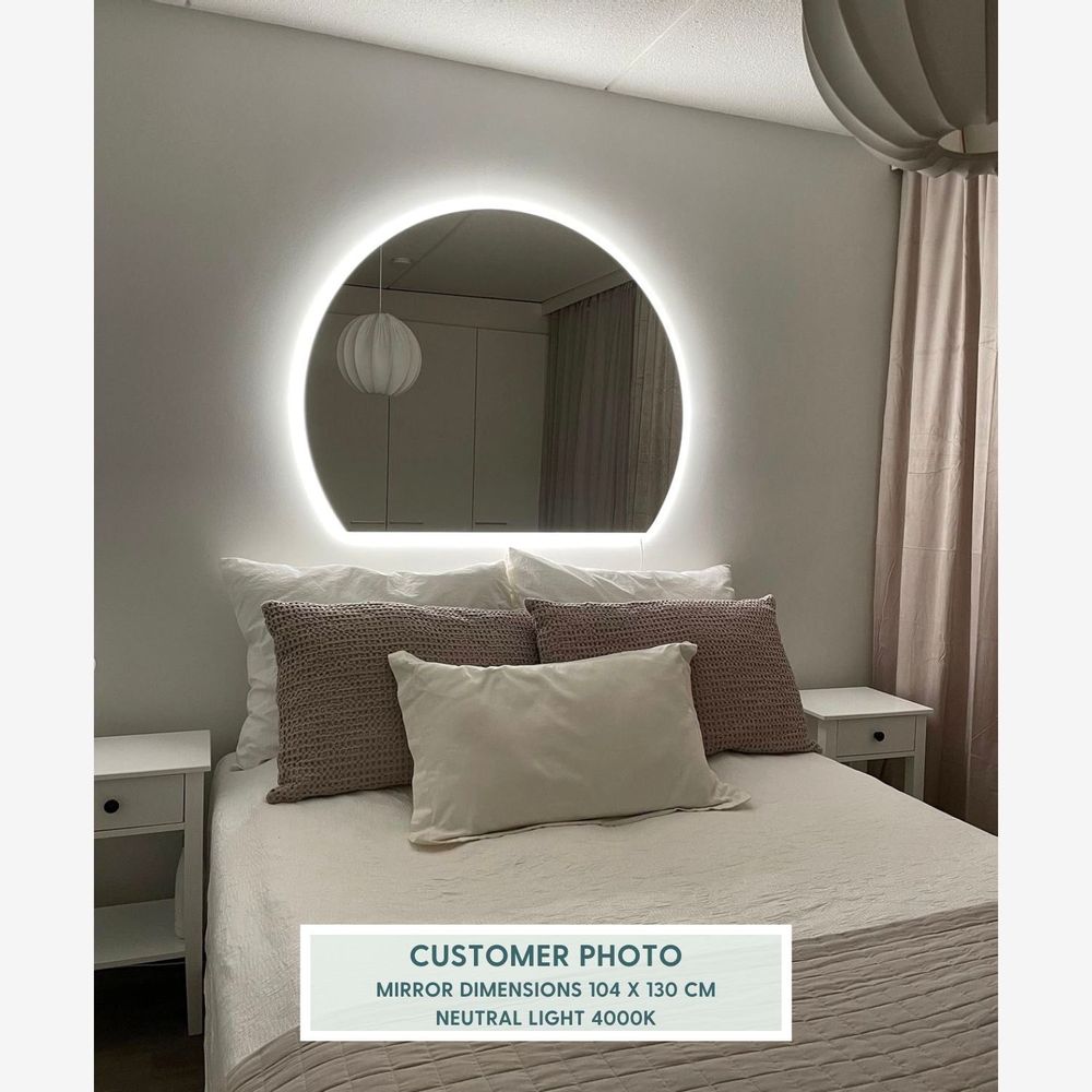 Mirrors - Special Shape Mirror With Lights (104x130cm) - SCANDINAVIAN GLASSFACTORY