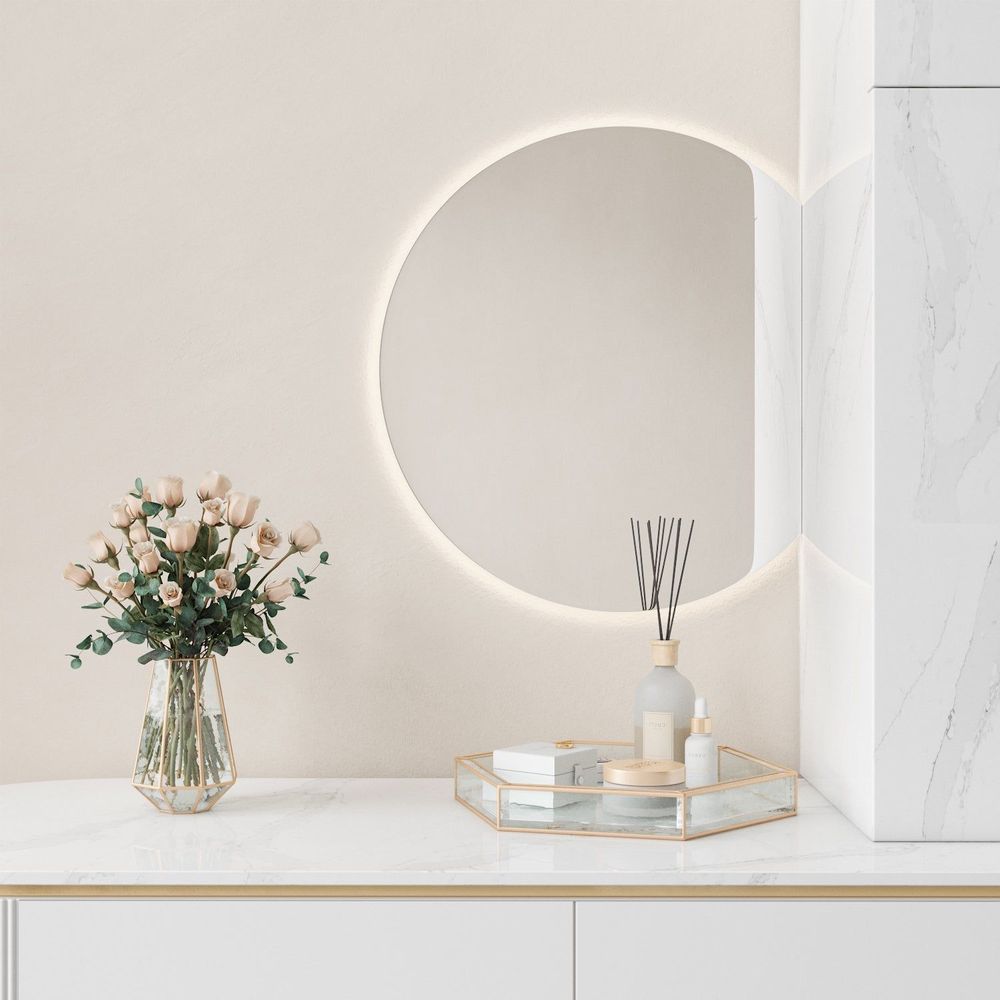 Mirrors - Special Shape Mirror With Lights (40x50cm) - SCANDINAVIAN GLASSFACTORY