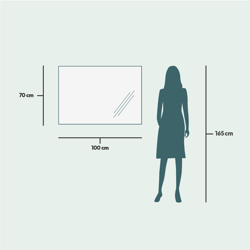 Bathroom mirrors - LED Mirror, 3 Light Strips (100x70cm) - SCANDINAVIAN GLASSFACTORY